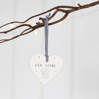 'Our Angel' Gift Boxed Handmade Ceramic Heart Decoration