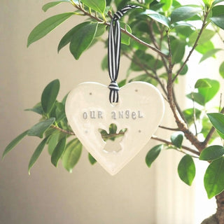 'Our Angel' Gift Boxed Handmade Ceramic Heart Decoration