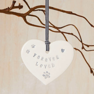 Pawprint Handmade Ceramic Heart Pet Loss Sympathy Gift