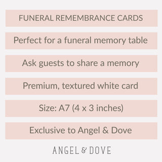 25 'My Special Memory of You' A7 White Textured Funeral Remembrance Cards