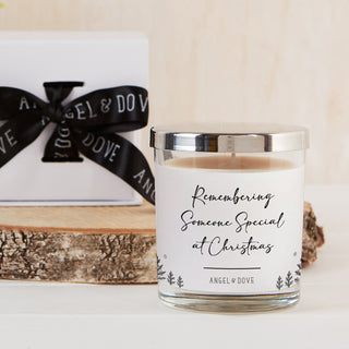 'Remembering Someone Special at Christmas' Gift Boxed 300ml Candle with Silver Lid