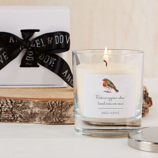 'Robins Appear' Gift Boxed 300ml Remembrance Candle Sympathy Gift with Lid'