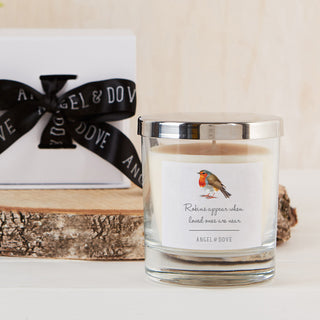 'Robins Appear' Gift Boxed 300ml Remembrance Candle Sympathy Gift with Lid'