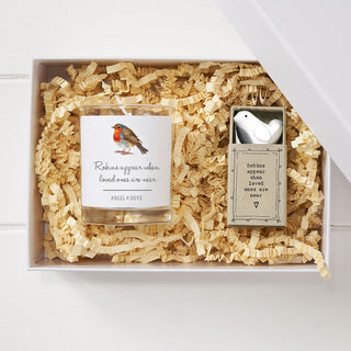 Robin Votive Candle & Porcelain Keepsake Sympathy Gift