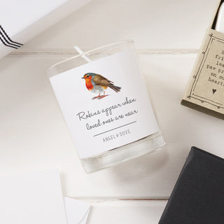 Robin Votive Candle & Porcelain Keepsake Sympathy Gift