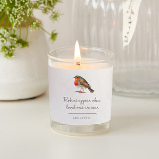 Robin Votive Candle & Porcelain Keepsake Sympathy Gift