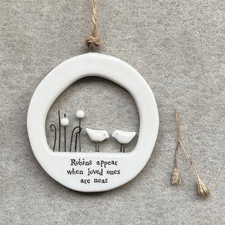 Porcelain Angel & Robin Decorations Sympathy Gift with Bog & Card - Angel & Dove