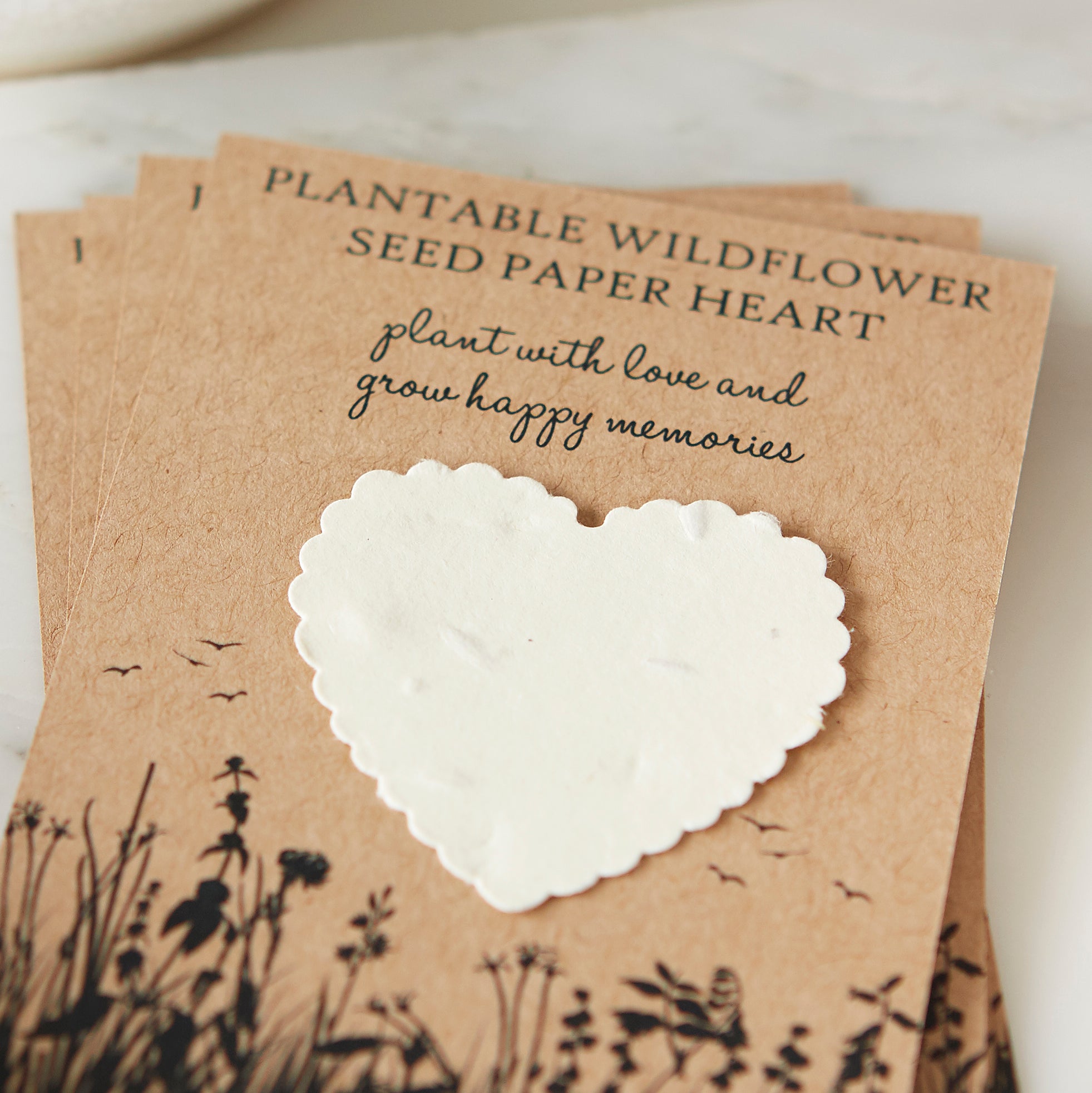 wildflower heart seeds 10 Plantable Wildflower Seed Paper Heart Funeral Favours – Angel & Dove