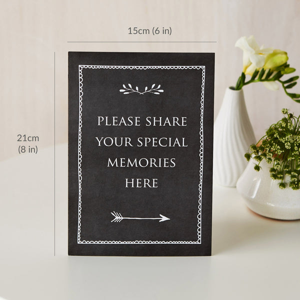 A5 Black Funeral Memory Condolence Book, 2 Signs & Pen Collection - Angel & Dove