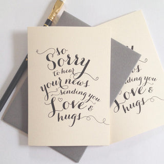 'So Sorry to Hear Your News' Sympathy Card
