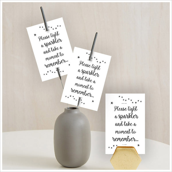 25 White Sparkler Card Funeral Favours (Sparklers not included) - Angel & Dove