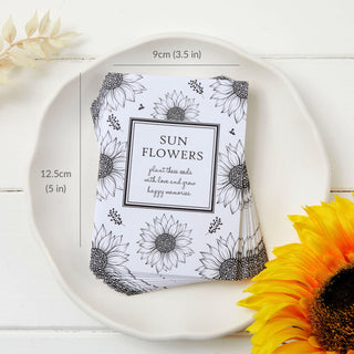 25 Unfilled Sunflower Seed Packet Funeral Favour Envelopes - Angel & Dove