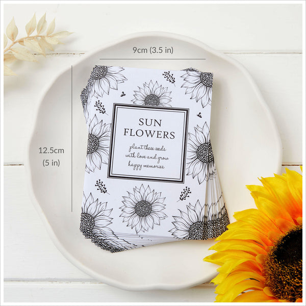 10 Filled Sunflower Seed Packet Funeral Favours - Angel & Dove
