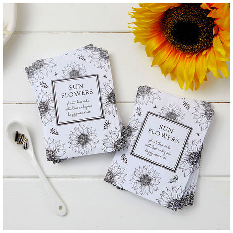10 Sunflower Seed Packet Funeral Favours (Filled with Seeds) - Angel & Dove