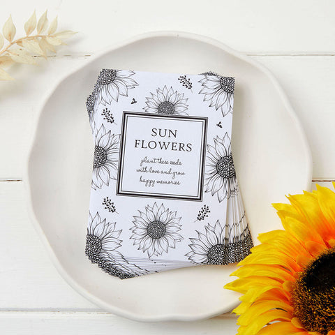 Sunflower Seed Packet Funeral Favour Envelopes (Unfilled) - Angel & Dove