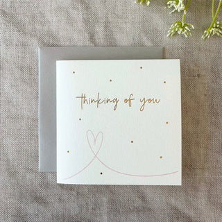 'Thinking of You' Pink Heart Sympathy Card
