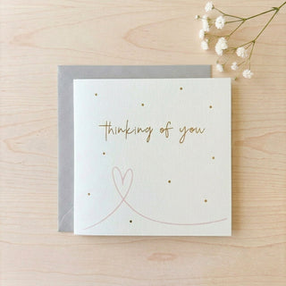 'Thinking of You' Pink Heart Sympathy Card