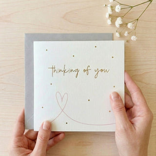 'Thinking of You' Pink Heart Sympathy Card