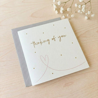 'Thinking of You' Pink Heart Sympathy Card