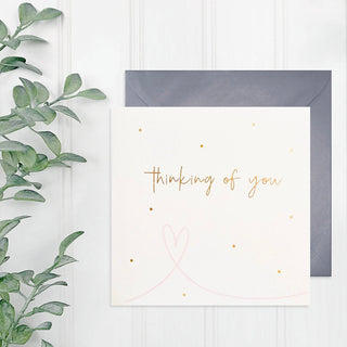 'Thinking of You' Pink Heart Sympathy Card