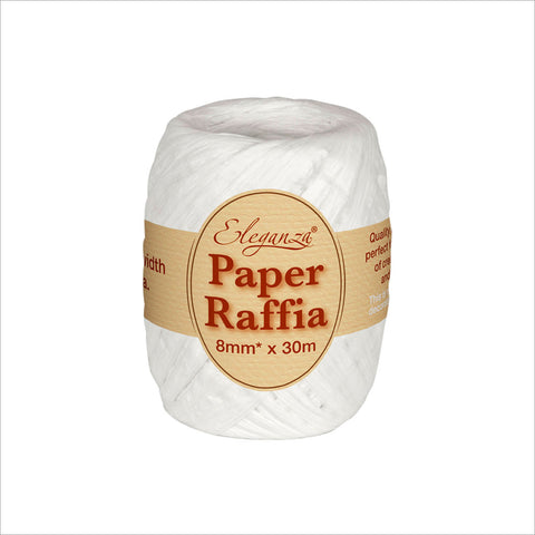 White Biodegradable Paper Raffia Balloon String 30m
