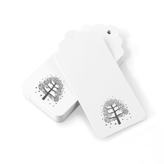 25 White Memory Tree Message Tags - Angel & Dove