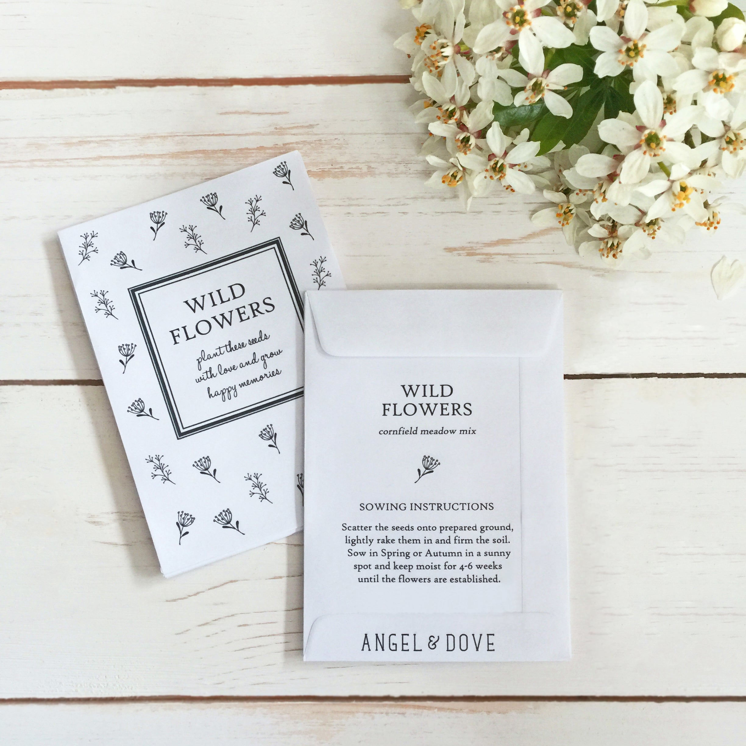 wildflower seed envelopes 25 Wildflower Seed Packet Funeral Favour Envelopes (Unfilled) – Angel & Dove