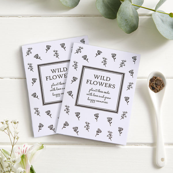 10 Wildflower Seed Packet Funeral Favours (Filled with Seeds) - Angel & Dove