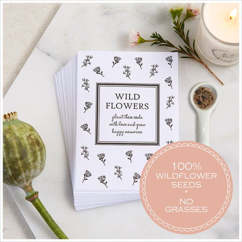 10 Filled Wildflower Seed Packet Funeral Favours - Angel & Dove
