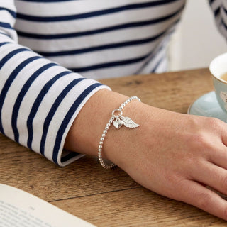 Silver Angel Wing 'Thinking of You' Bracelet Sympathy Gift with Bag & Card