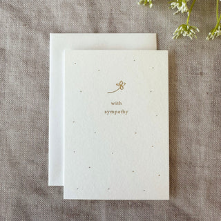 'With Sympathy' Gold Flower Sympathy Card
