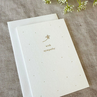 'With Sympathy' Gold Flower Sympathy Card