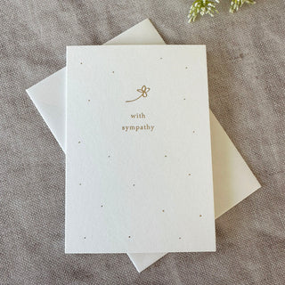 'With Sympathy' Gold Flower Sympathy Card