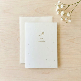 'With Sympathy' Gold Flower Sympathy Card