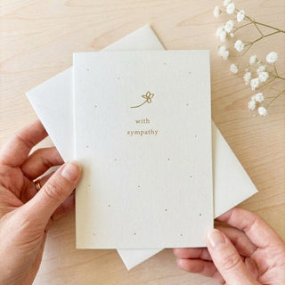 'With Sympathy' Gold Flower Sympathy Card