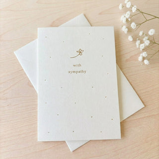 'With Sympathy' Gold Flower Sympathy Card