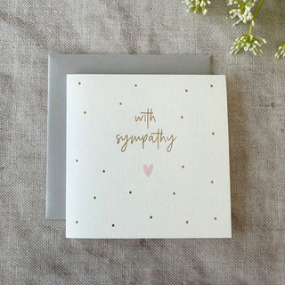 'With Sympathy' Pink Heart Sympathy Card