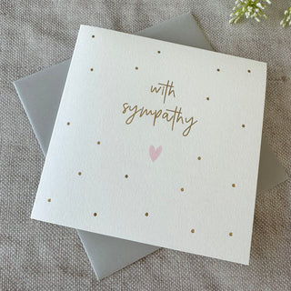 'With Sympathy' Pink Heart Sympathy Card