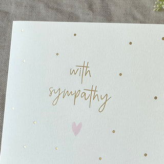 'With Sympathy' Pink Heart Sympathy Card