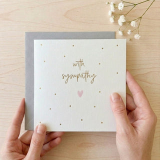 'With Sympathy' Pink Heart Sympathy Card