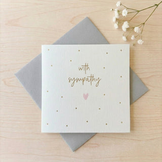'With Sympathy' Pink Heart Sympathy Card
