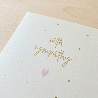 'With Sympathy' Pink Heart Sympathy Card