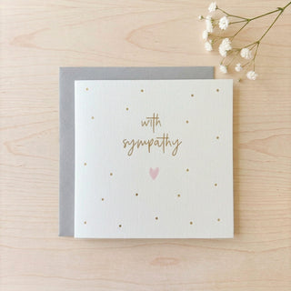 'With Sympathy' Pink Heart Sympathy Card