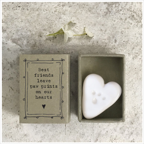 Mini Pet Ashes Urn & Porcelain Heart Sympathy Gift with Luxury Gift Bag & Card - Angel & Dove