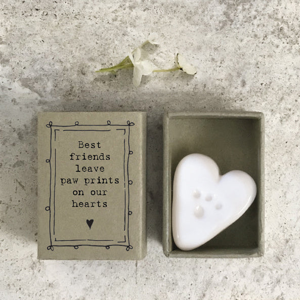 Mini Pet Ashes Urn & Porcelain Heart Sympathy Gift with Luxury Gift Bag & Card - Angel & Dove