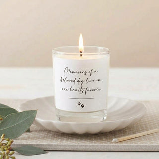 'Memories of a Beloved Dog' Votive Candle Sympathy Gift with Bag & Card