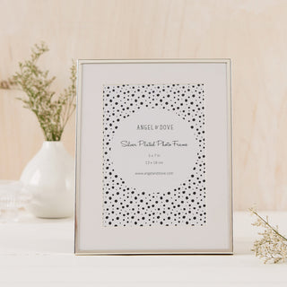 Medium Silver Plated 5x7" (13x18cm) Photo Frame with Ivory Mount - Angel & Dove
