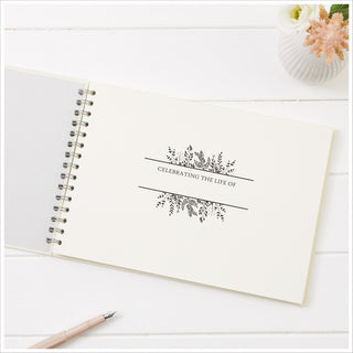 A4 Luxury Ivory 'Celebration of Life' Memory Condolence Book - Angel & Dove