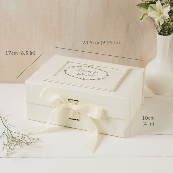 'Memories of a Beloved Cat' Ivory Card Memory Box - Angel & Dove