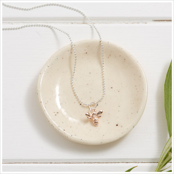 Rose Gold Bumble Bee 'Love' Necklace in Gift Box with Bag & Gift Card - Angel & Dove